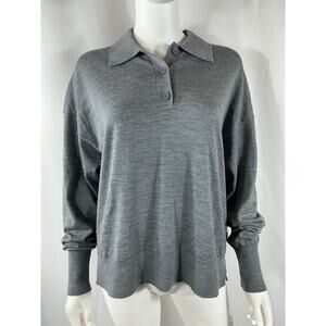 Cos Polo Grey Merino Wool Shirt Size S